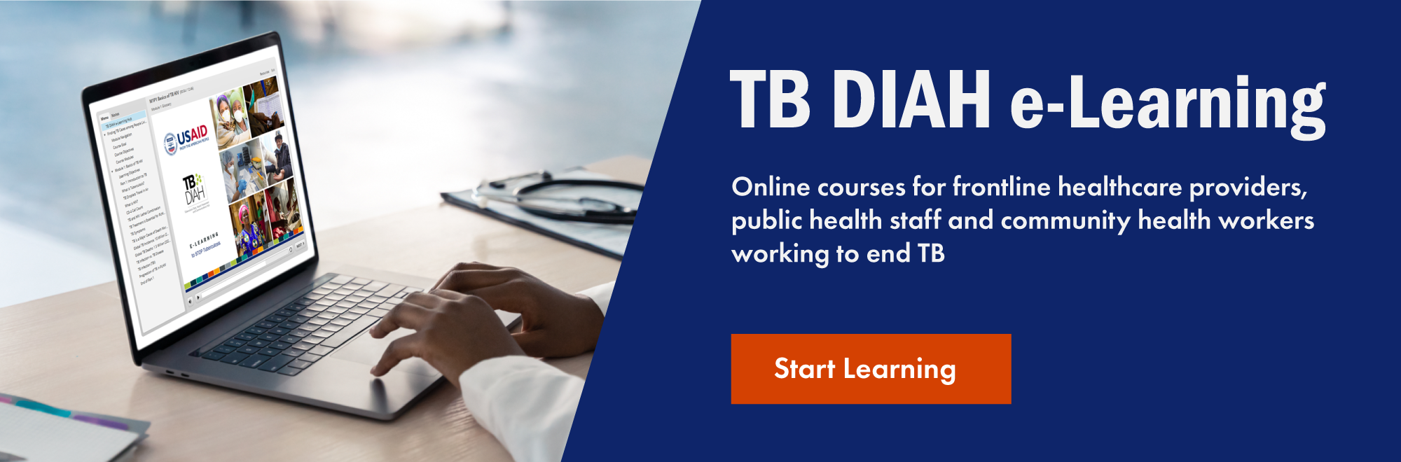 TB DIAH e-Learning Online courses for frontline healthcare providers, public health staff and community health workers working to end TB